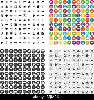 100 Hut Icons Set Vektor in 4-Variante für jede Web Design isoliert auf weißem Stock Vektor