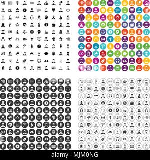 100 Headhunter Icons Set Vector Variante Stock Vektor