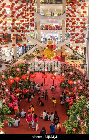 Pavillon-Einkaufszentrum, die Vorbereitung für das chinesische Neujahr in Kuala Lumpur Malaysia Stockfoto