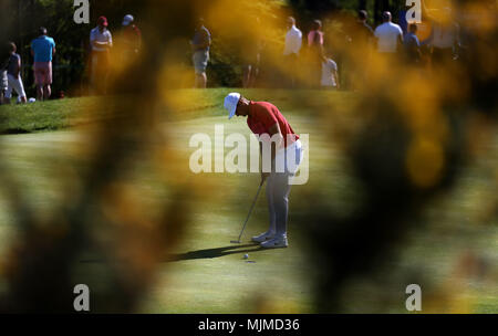 Dänemarks Lucas Bjerregaard am Tag eins der Golf Sixes Turnier in Centurion, Club, St Albans. Stockfoto