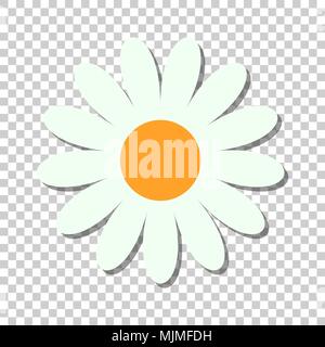 Kamille Blume vektor Icon im flachen Stil. Daisy Abbildung auf isolierte transparenten Hintergrund. Kamille anmelden Konzept. Stock Vektor