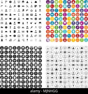 100 Stellenangebot Icons Set Vector Variante Stock Vektor