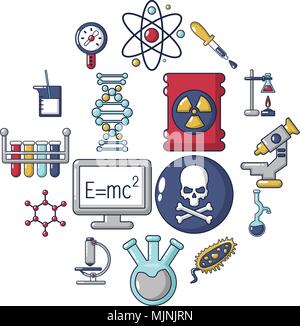 Chemie Labor Symbole, Cartoon Stil Stock Vektor