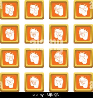 Hosen Taschen Design Icons Set orange Quadrat Vektor Stock Vektor