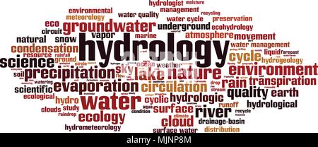 Hydrologie Wort cloud Konzept. Vector Illustration Stock Vektor