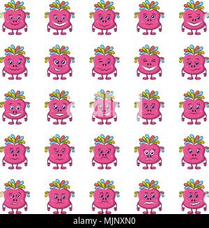 Cartoon Monster Smilies einstellen Stock Vektor