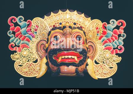 Holz- Barong Maske von Tegallalang in Bali, Indonesien Stockfoto