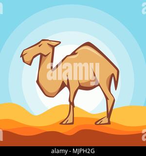 Flat Style Abbildung: Kamel. Gut für Logo Stock Vektor