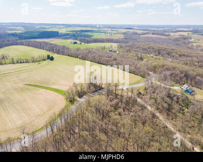 Antenne des Susquehanna River und Umgebung im Delta, Pennsylvania Stockfoto