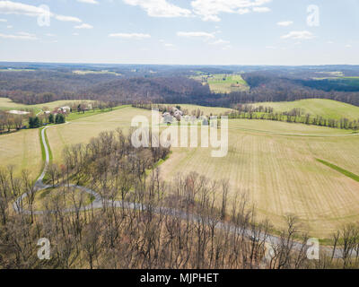 Antenne des Susquehanna River und Umgebung im Delta, Pennsylvania Stockfoto