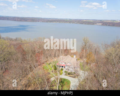 Antenne des Susquehanna River und Umgebung im Delta, Pennsylvania Stockfoto