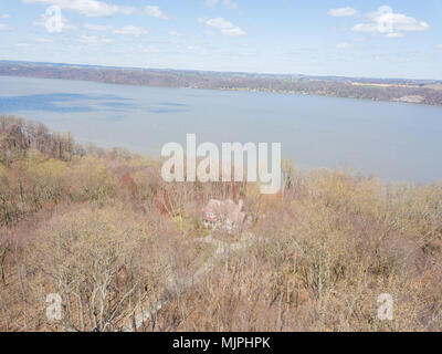 Antenne des Susquehanna River und Umgebung im Delta, Pennsylvania Stockfoto