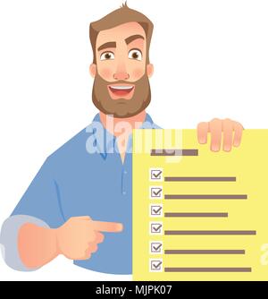 Mann mit Checkliste Stock Vektor