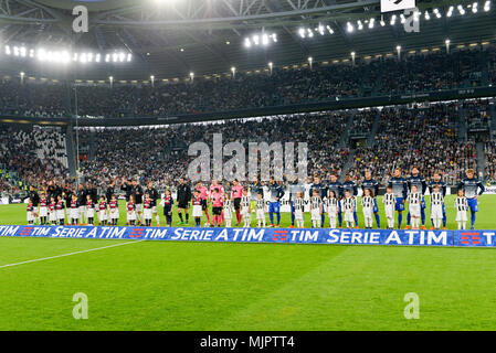 Turin, Italien, 5. Mai 2018. Während der Serie A Italia Fußballspiel zwischen Juventus FC und FC Bologna bei der Allianz Stadion am 05. Mai 2018 in Turin, Italien. Credit: Antonio Polia/Alamy leben Nachrichten Stockfoto