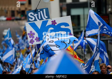Glasgow, Schottland, 5. Mai 2018. Glasgow schottische Unabhängigkeit März Mai 5 2018 Credit: David Cameron/Alamy leben Nachrichten Stockfoto
