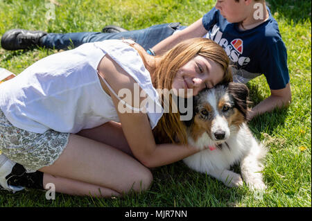 Brentwood, Essex, 6. Mai 2018, Alles über Hunde zeigen, ein Hund bekommt einige Liebe auf Anzeigen Ian Davidson/Alamy leben Nachrichten Stockfoto