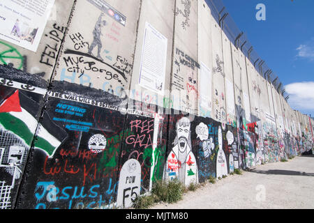 Graffiti an der israelischen Westbank-Schranke in Betlehem Stockfoto