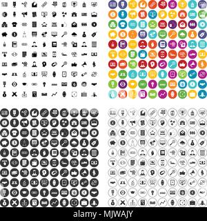 100 Kreditvergabe skill Icons Set Vector Variante Stock Vektor