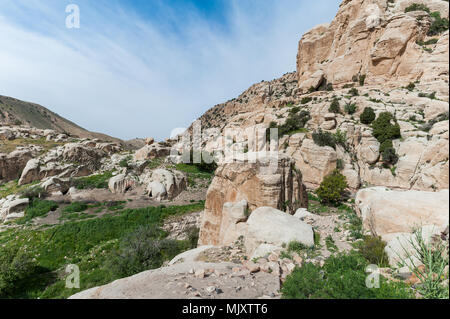 Dana Biosphärenreservat ist Jordanien das größte Naturschutzgebiet im Süden - zentrale Jordan. Dana Biosphärenreservat wurde 1989 in der Region gegründet. Stockfoto