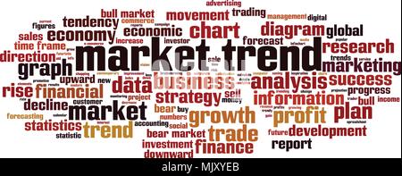 Markt trend Word cloud Konzept. Vector Illustration Stock Vektor