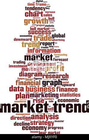 Markt trend Word cloud Konzept. Vector Illustration Stock Vektor