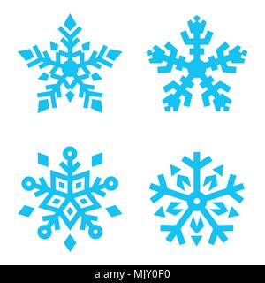 Satz von Schneeflocken auf weißem Hintergrund. Vector Illustration. Für web design und Application Interface, auch nützlich für Infografiken. Schneeflocke Stock Vektor