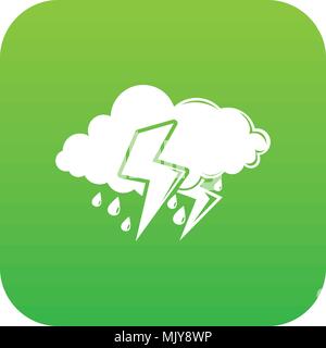 Cloud Blitz Symbol grün Vektor Stock Vektor
