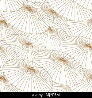 Japanische Muster Vektor. Gold Regenschirm Hintergrund für Hintergrund, Vorlage, Deckblatt Design. Stock Vektor