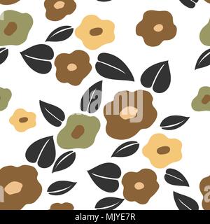 Blumen muster nahtlose Vektor. Gold und Grün floral background. Stock Vektor