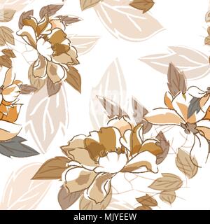 Japanische Muster Blume Vektor. Gold natürlichen Hintergrund Stock Vektor