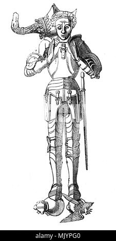 Das bildnis von Richard de Beauchamp, 13. Earl of Warwick, (1382 - 1439) Im Beauchamp Kapelle der St. Mary's Kirche, Warwick, das schönste Stück des Englischen, die im 15. Jahrhundert Bronze Skulptur, modelliert und von William Austen von London werfen. Er war ein englischer mittelalterlichen adligen und militärischer Befehlshaber; 1414 half er die Lollard Aufstand, und ging dann in die Normandie verbringt viel des nächsten Jahrzehnts im Kampf gegen die Franzosen im Hundertjährigen Krieg. Stockfoto