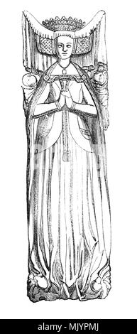 Das bildnis von Beatrice von Portugal (1380-1439, die Tochter von Johann I. von Portugal und Inês Pires vor der Ehe von ihrem Vater mit Philippa von Lancaster geboren. Im Jahre 1405, zum ihrer Hochzeit Thomas Fitzalan, 12. Earl of Arundel von proxy wurde in Lissabon gefeiert und sie reisten nach England, von ihrem Bruder Afonso und Hofdamen, wo die Trauung am 26. November 1405 in London stattfand, mit König Heinrich IV. in Anwesenheit begleitet. Sie starb in Bordeaux, Frankreich im November 1439. Stockfoto