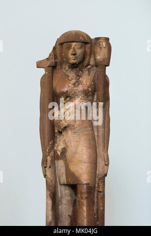 London. England. British Museum. Statue von Prinz Khaemwaset, Hoher Priester von Ptah von Memphis. Ursprünglich von Abydos, Ägypten. 19. Dynastie, Ca. 1260 v. Chr. Stockfoto
