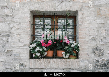 Schönen Fenster Garten in Assisi, Italien. Stockfoto