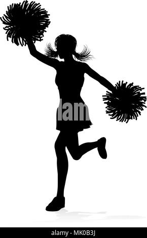 Silhouette Cheerleader Stock Vektor
