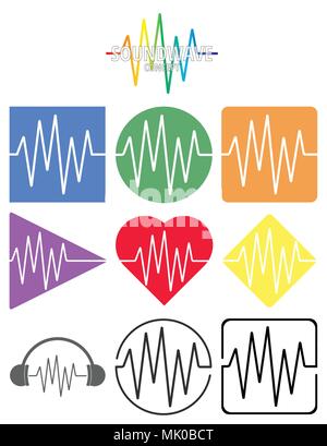 Schallwelle Symbol Konzept Sammlung Stock Vektor