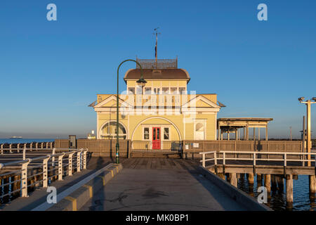 Pavillon am St Kilda Pier in der Nähe von Melbourne, Australien Stockfoto