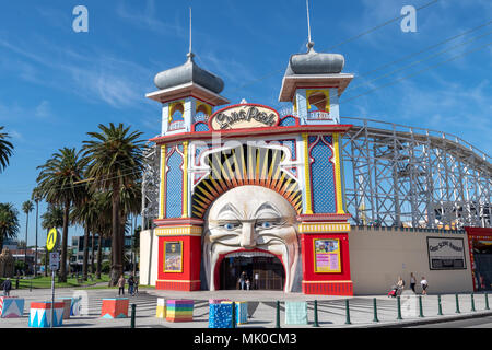 Luna Park Amusement Eingang in St Kilda in Melbourne in Australien Stockfoto