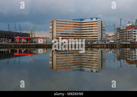Moderne Architektur im Gebiet um Antwerpen als "eilandje", Samstag, 31. Januar 2015, Antwerpen, Belgien bekannt. Stockfoto