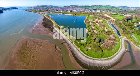 Luftaufnahme des Conwy RSPB Nature Reserve, im Norden von Wales - Großbritannien Stockfoto