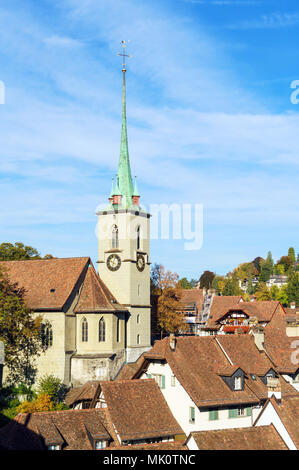 Brücke über die Aare und Nydegg Kirche, Bern, Schweiz Stockfoto