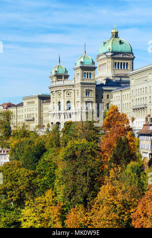 Die Bundesregierung Palace (1902), dem Parlament Gebäude der Schweizerischen Bundesversammlung und Bundesrat, Bern, Schweiz Stockfoto