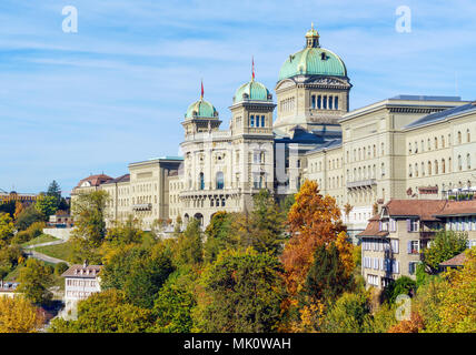 Die Bundesregierung Palace (1902), dem Parlament Gebäude der Schweizerischen Bundesversammlung und Bundesrat, Bern, Schweiz Stockfoto