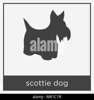 Scottie dog Symbol auf weißem Hintergrund mit grauen Rahmen, Zeichen und Symbol isoliert Stock Vektor