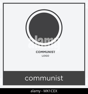 Kommunistische Symbol auf weißem Hintergrund mit grauen Rahmen, Zeichen und Symbol isoliert Stock Vektor