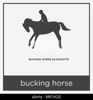 Ruckeln Pferd Symbol auf weißem Hintergrund mit grauen Rahmen, Zeichen und Symbol isoliert Stock Vektor