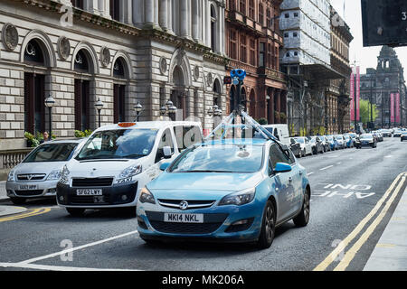 Stadt Glasgow Schottland - 06.05.2018 Google Street View Fahrzeug Auto apping Straßen durch das Stadtzentrum von Glasgow. Stockfoto