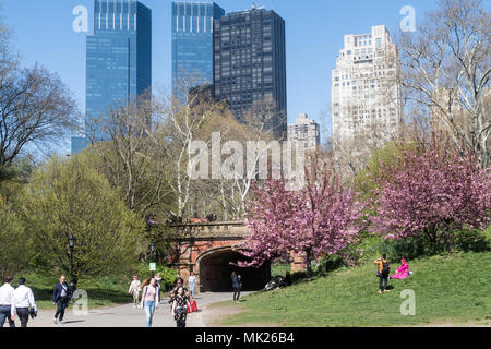 Deutsche Bank Center formerlyTime Warner Center aus der Sicht des Central Park, NYC, USA, 2021 Stockfoto