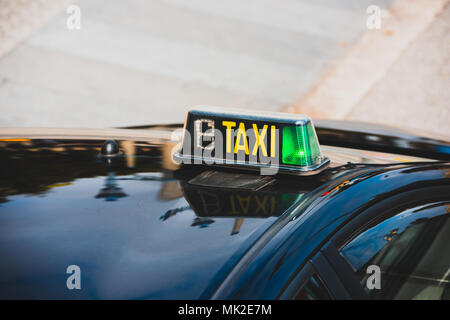 Freie taxi Detail, Barcelona, Spanien. Horizontale Schuß Stockfoto