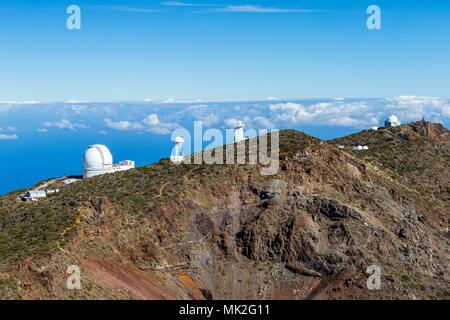 La Palma - Sternwarte auf dem Roque de Los Muchachos Stockfoto